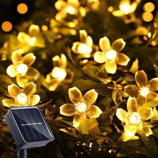 1PC Solar String Flower Lights Outdoor Waterproof LED Fairy Light - Farefe