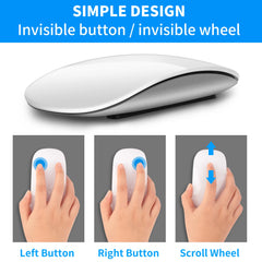 Bluetooth 4.0 Rechargeable Silent Touch Mouse for Laptop Macbook PC - Farefe