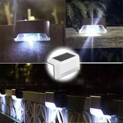 Warm White LED Solar Step Lamp Path Stair Outdoor Garden Lights - Farefe
