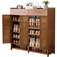 7 Tier Tall Shoe Storage Cabinet 36-40 Pairs Boots Organizer Storage Sturdy Shoe Shelf - Farefe