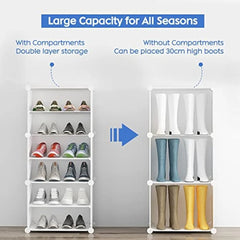 Jomifin Shoe Rack Storage Cabinet with Doors, Expandable Standing Rack, Portable Shoes Organizer