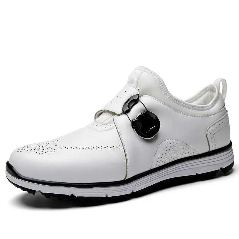 Golf Shoes for Men Waterproof Non-slip Golfer Shoes Luxury Quick Lacing Golf Sneakers - Farefe