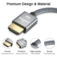 4K HDMI Cable High Speed 18Gbps HDMI 2.0 Cable HDR 3D Braided HDMI Cord ARC Compatible for MacBook Pro 2021 UHD TV Projector PC - Farefe