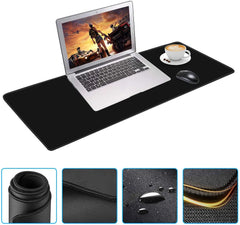 Black Mouse Pad Rug Deskpad Slipmat 90x40 Mat Computer Beat Pad Desk Protection Rubber Mouse Pad - Farefe