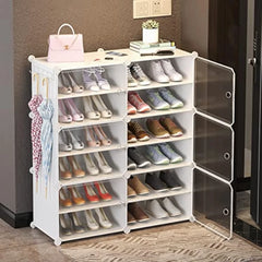 Jomifin Shoe Rack Storage Cabinet with Doors, Expandable Standing Rack, Portable Shoes Organizer
