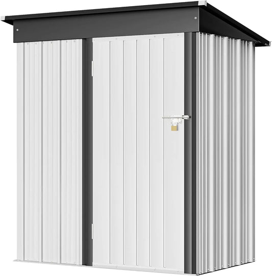 Metal Outdoor Storage Shed, Steel Utility Tool Shed Storage House with Door & Lock - Farefe
