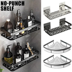 Bathroom Shelf Organizer Aluminum Alloy Shower Shelf Accessories Shampoo Rack No Drill Shelf - Farefe