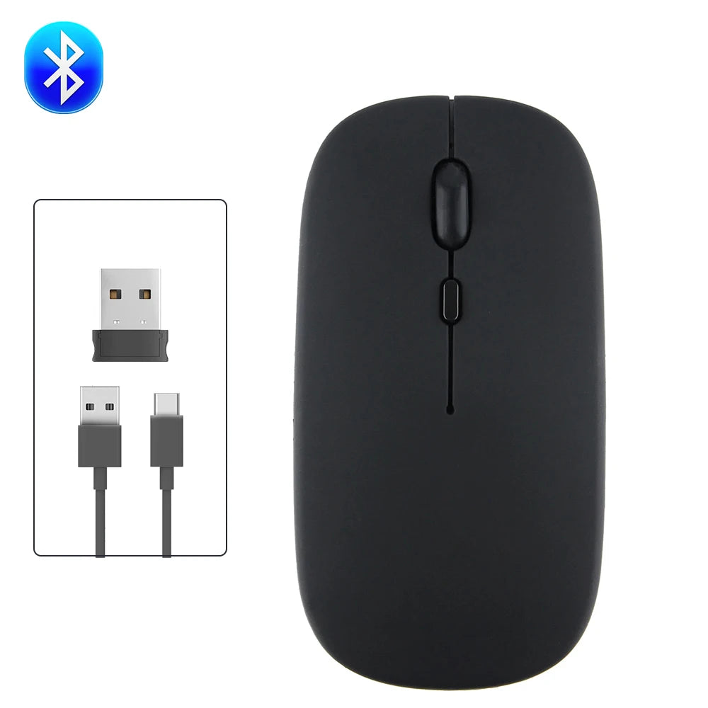 Rechargeable Wireless Bluetooth Mouse - Portable Silent Ergonomic Mice for iPad Computer Laptop Tablet Phone Office Gaming - Farefe