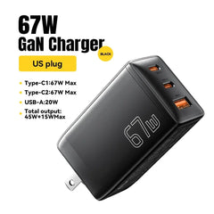 67W GaN USB C Caricabatterie Quick Charge 65W 4.0 3.0 PD 3.0 USB Veloce Per iPhone 14 13 - Farefe