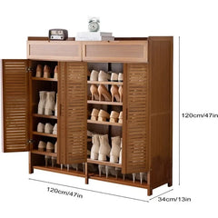 7 Tier Tall Shoe Storage Cabinet 36-40 Pairs Boots Organizer Storage Sturdy Shoe Shelf - Farefe