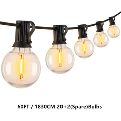 Outdoor G40 String Lights Dimmable Shatterproof Plastic G40 Globe LED Bulbs Home Patio Party Decor Hanging Lights - Farefe