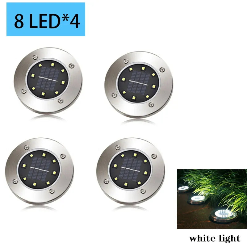 8LEDS Outdoor Solar Garden Light | IP65 Waterproof | Deck & Underground Spotlight - Farefe