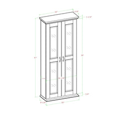 Books Storage Cabinet with Adjustable Shelves Glass Door Living Room - Farefe