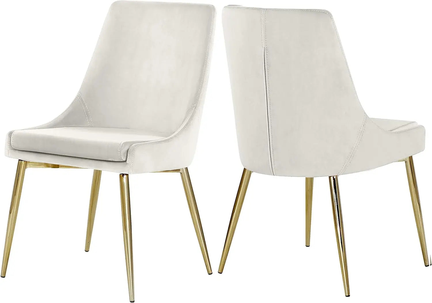 Meridian Furniture Karina Dining Chair Set - Modern Velvet Upholstered, Metal Legs - Farefe