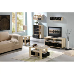 Furinno Coffee Table with Bin Drawer, Modern Style, for Home, Made in Mainland China