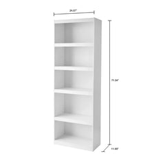 5-Shelf Bookcase, White, DUTRIEUX, made of Wood - Farefe