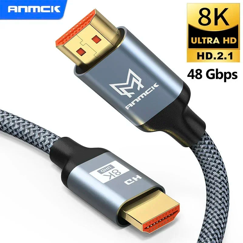 Anmck HDMI-compatible Cable 4k 2.0 8K 2.1 3m 5m Support ARC 3D HDR 4K 60Hz Ultra HD for Splitter Switch PS4 TV Box Projector - Farefe