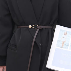 Thin Knot Belts for Women Belt Lady Waistband Soft PU Leather Belt Black Coffee Straps Wild Long Dress Coat Accessories Luxury