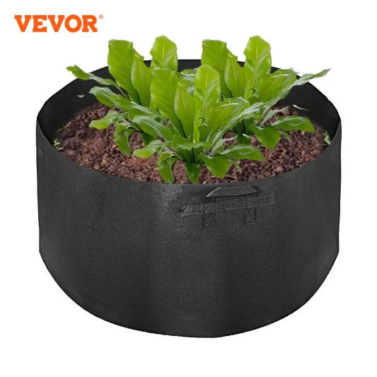 VEVOR 100/200/400 Gallon Grow Bag Aeration Fabric Pots with Handles Black Grow Bag Seedling Growing for Garden Planting - Farefe