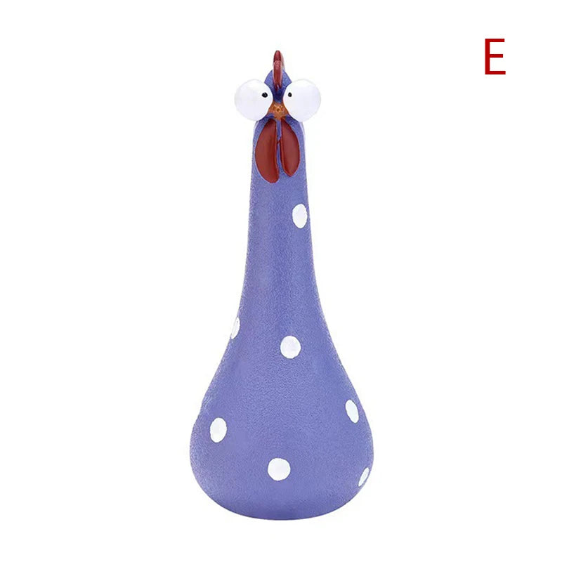 Resin Long Neck Chicken Ornaments for Garden Courtyard Decoration - Farefe