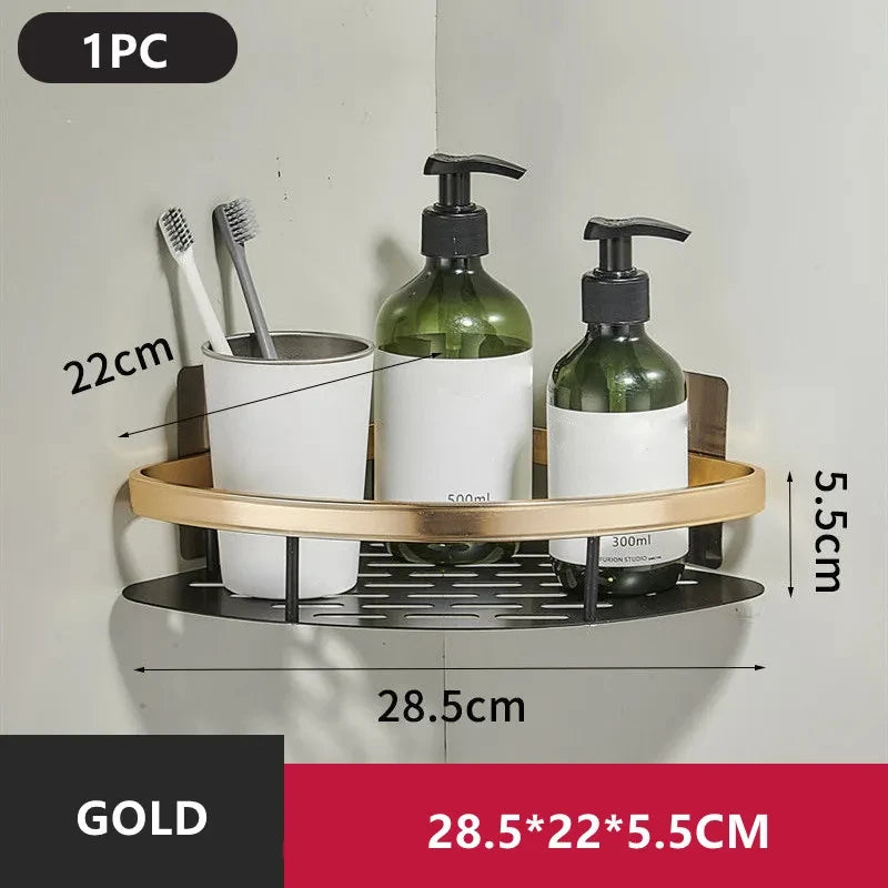 Bathroom Shelf Shampoo Rack Storage Organizer Shower Shelf Bathroom Accessories Wall Corner Shelf - Farefe