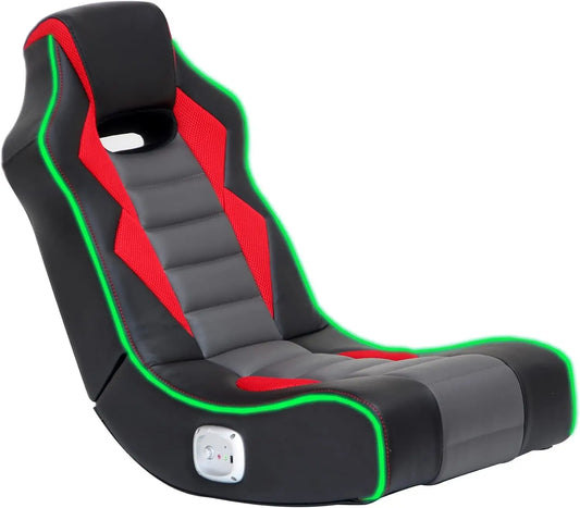 Ultimate Gaming Experience: X Rocker Floor Rocking Gaming Chair with Headrest Mounted Bluetooth Speakers - Farefe