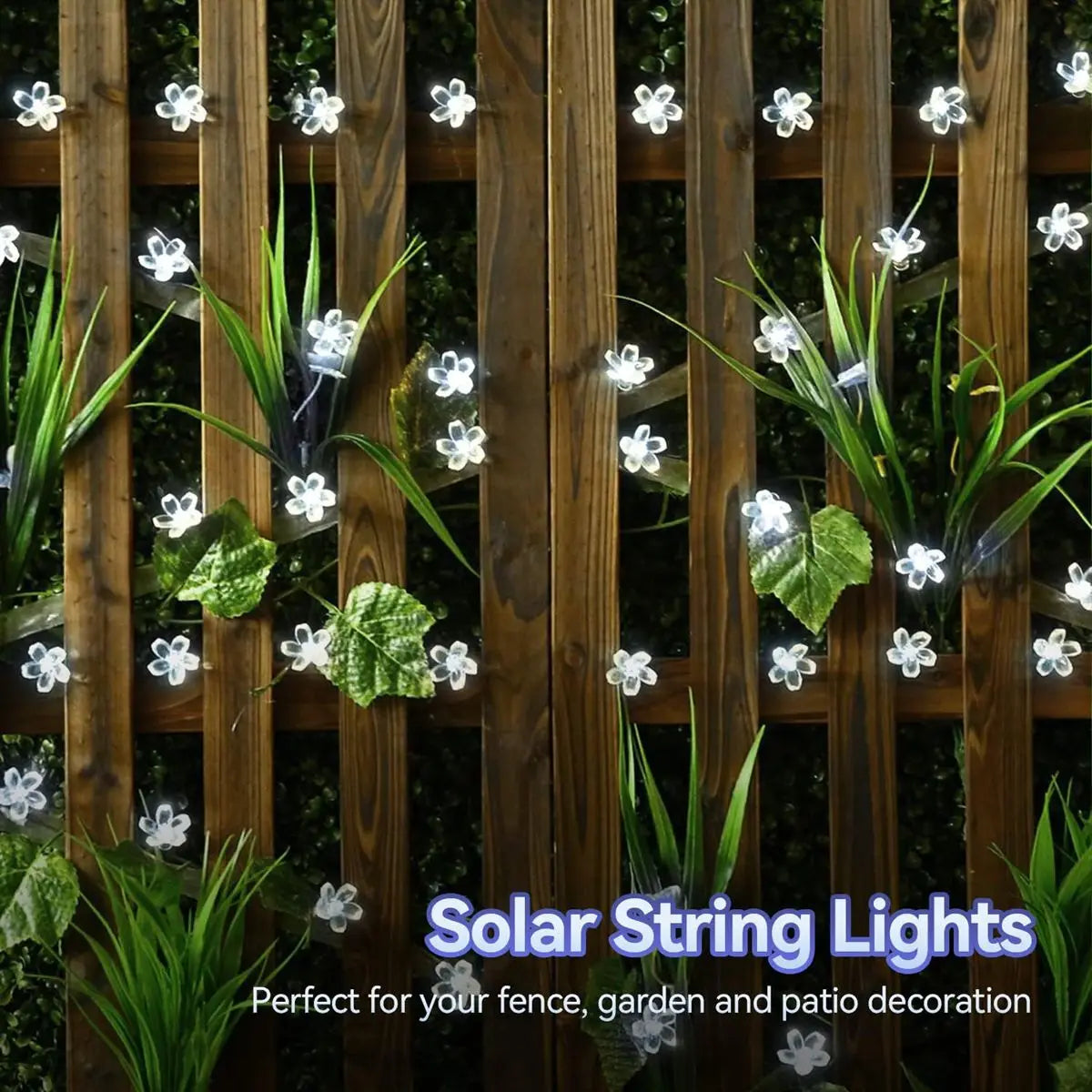 1PC Solar String Flower Lights Outdoor Waterproof LED Fairy Light - Farefe