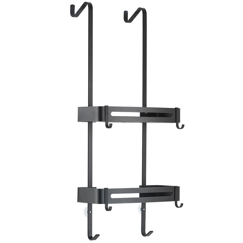 Black Hanging Bathroom Shelf Organizer Shampoo Holder Storage Rack EL5018 - Farefe