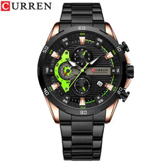 CURREN Stainless Steel Watches - Fashionable Luminous Dial with Chronograph Clock for Men - Farefe