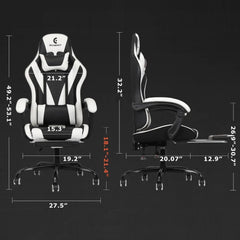 ErgoDesign Gaming Chair with Linkage Armrest & Footrest - Ultimate Comfort for Your Gaming Sessions