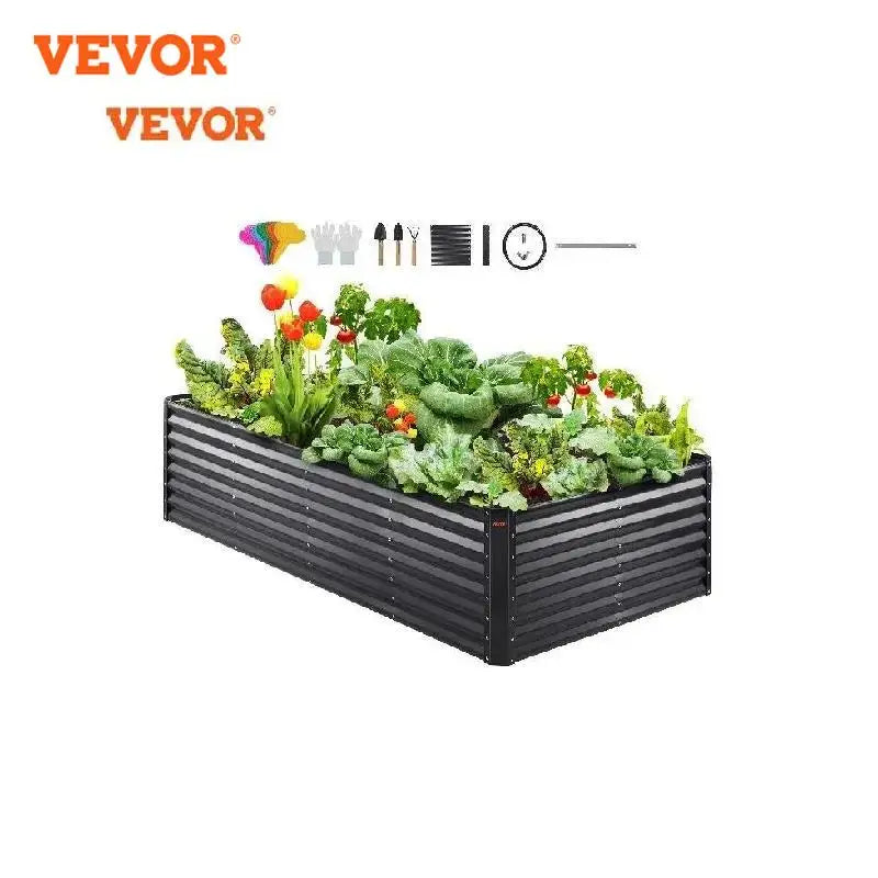 VEVOR Large Metal Raised Planter Box Garden Bed Kit for Vegetables Flowers and Herbs with Open Bottom - Farefe