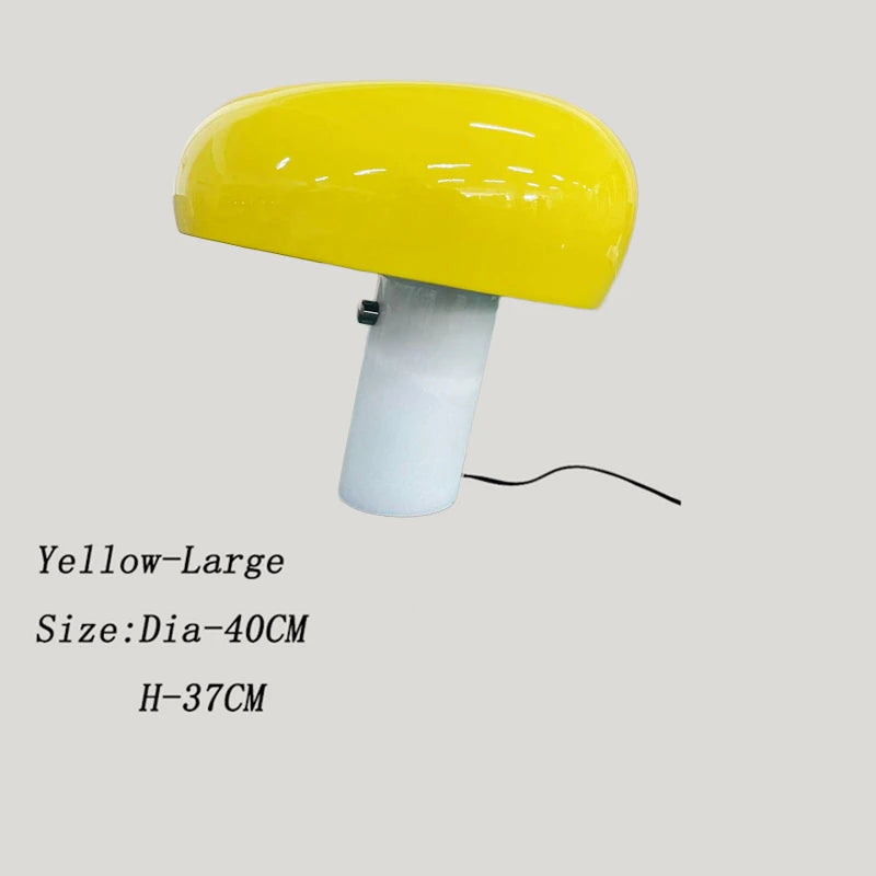 Italian Snoopy Mushroom Marble Table Lamp Modern Minimalist Children's Study LED Living Room Bedroom Decorative - Farefe