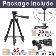 LED Ring Light Photography Selfie Lamp With Tripod For Phone Stand - Live Video Streaming - Farefe