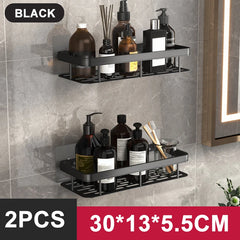 Bathroom Shelf Organizer Aluminum Alloy Shower Shelf Accessories Shampoo Rack No Drill Shelf - Farefe