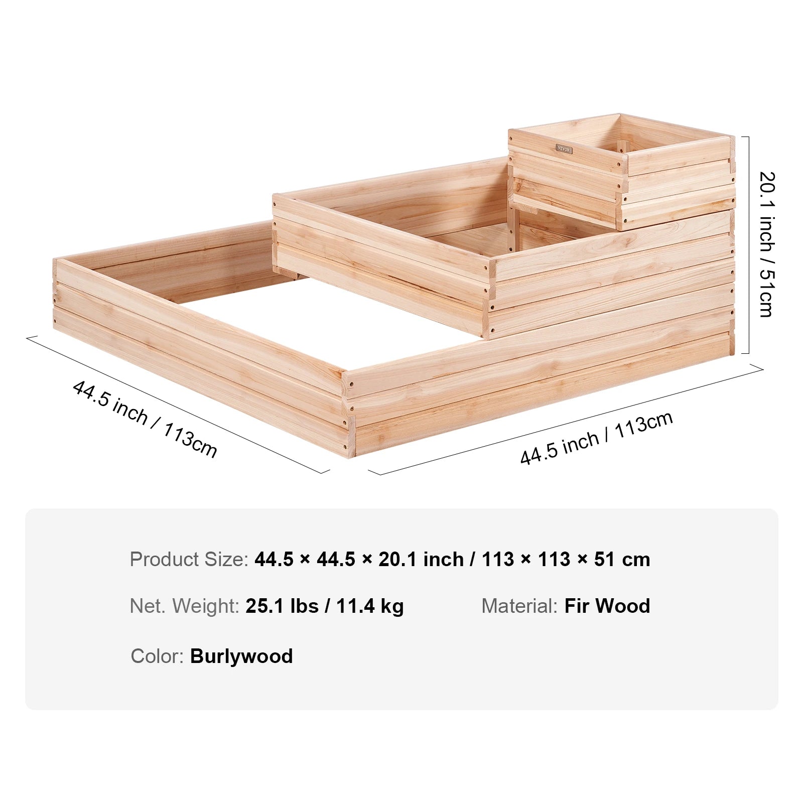 VEVOR Wooden Raised Garden Bed Planter Box with Kit and Drainage System - Farefe