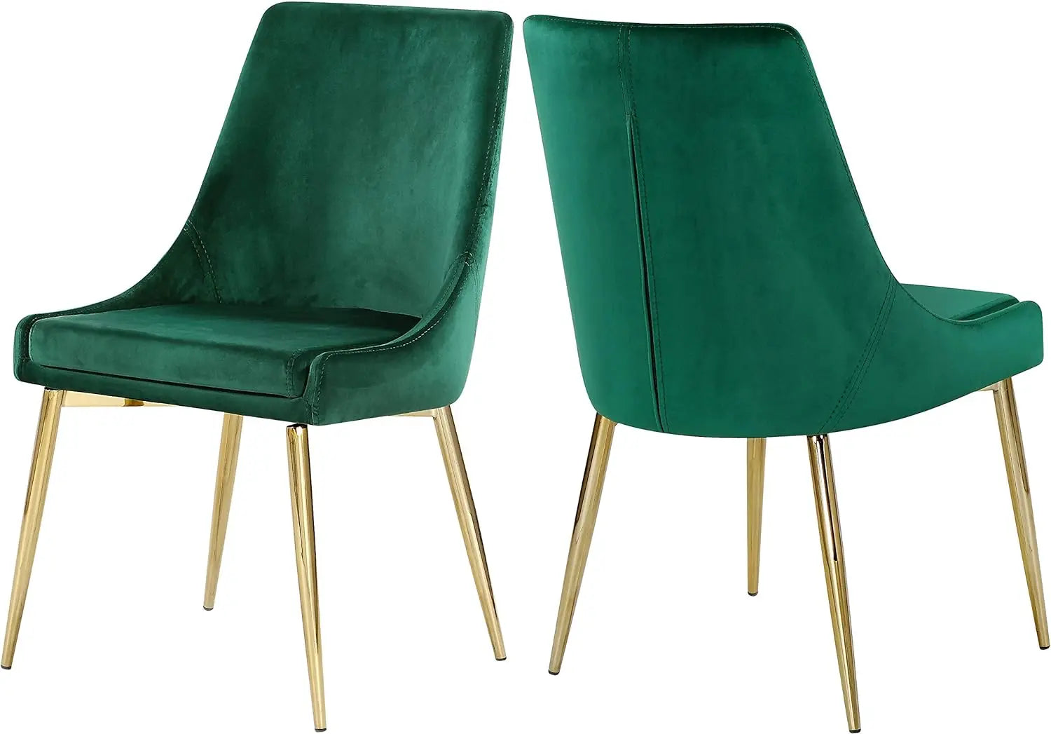 Meridian Furniture Karina Dining Chair Set - Modern Velvet Upholstered, Metal Legs - Farefe