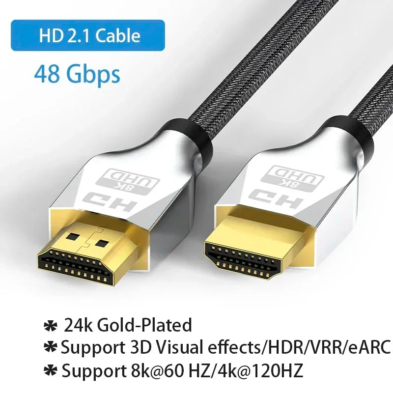 Anmck HDMI-compatible Cable 4k 2.0 8K 2.1 3m 5m Support ARC 3D HDR 4K 60Hz Ultra HD for Splitter Switch PS4 TV Box Projector - Farefe
