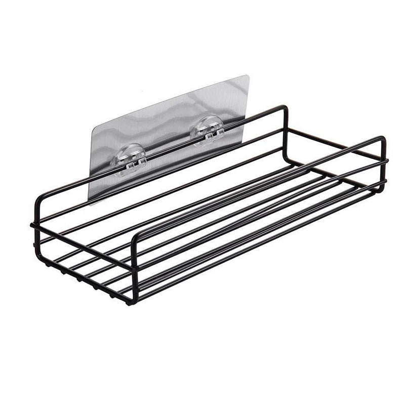 No Punching Bathroom Shelf Wall Mounted Stainless Steel Bathroom Basket Shampoo Rack Accessories - Farefe