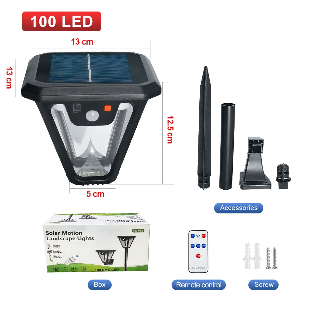 Powerful Solar Lamp 100 LED High Power Solar Light Outdoor Decoration with Remote Control - Farefe