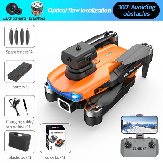 New E99S RC Drone 5G WiFi FPV 360° Obstacle Avoidance Brushless Motor 8K HD Dual Camera GPS Return RC Quadcopter Toy - Farefe