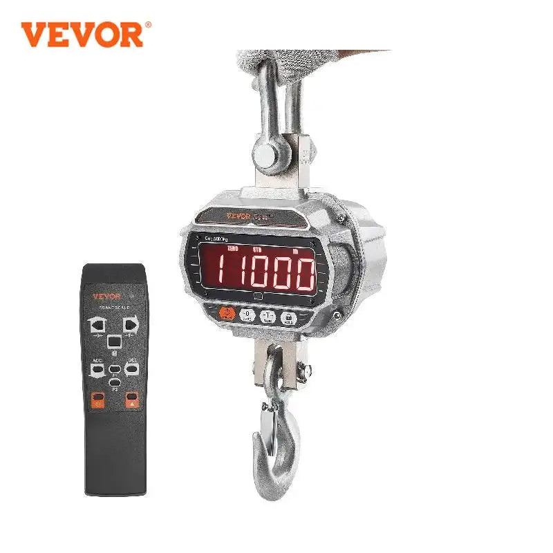 VEVOR 1000/3000/5000 kg Digital Crane Scale with Remote Control LED Screen - Farefe