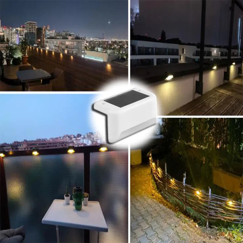 Warm White LED Solar Step Lamp Path Stair Outdoor Garden Lights - Farefe