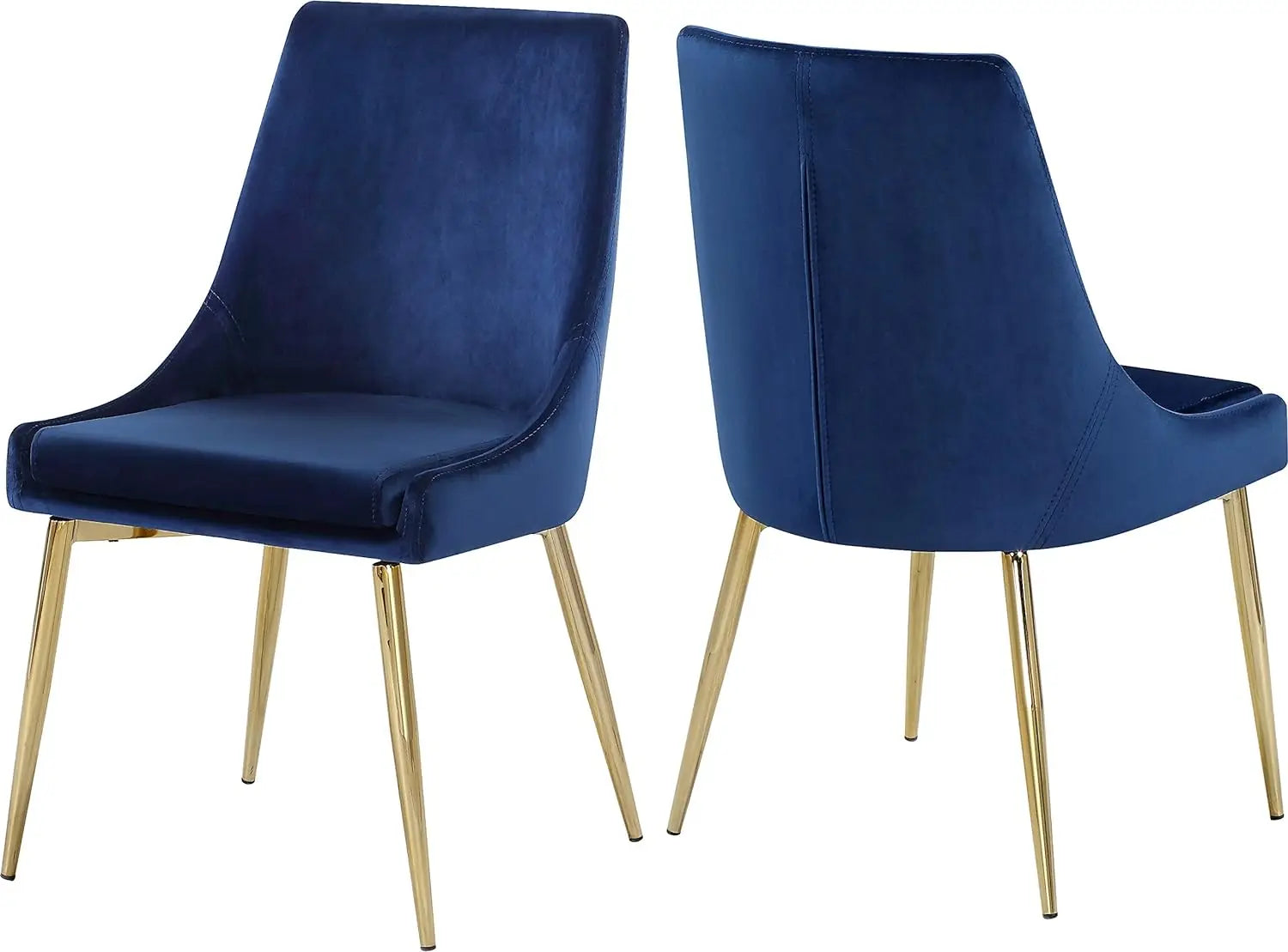 Meridian Furniture Karina Dining Chair Set - Modern Velvet Upholstered, Metal Legs - Farefe