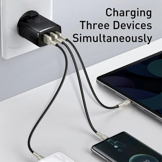 30W USB Charger QC3.0 PD3.0 Type C PD Fast Charging 3 Ports Quick Phone Charger - Farefe