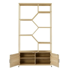7-Tier Bookshelf Display Rack with Cabinet - Perfect for Living Room, Home Office - PDQ Brand - Mainland China Origin - Farefe