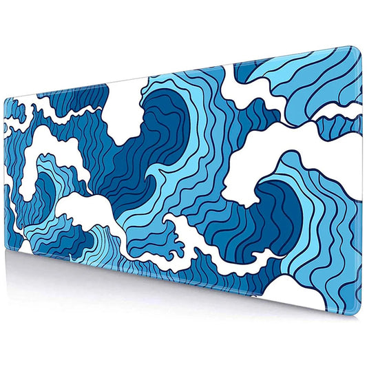 Great Blue Waves 900x400 Mouse Pad Gamer XL Custom Large Japanese Mousepad XXL Desk Mats - Farefe