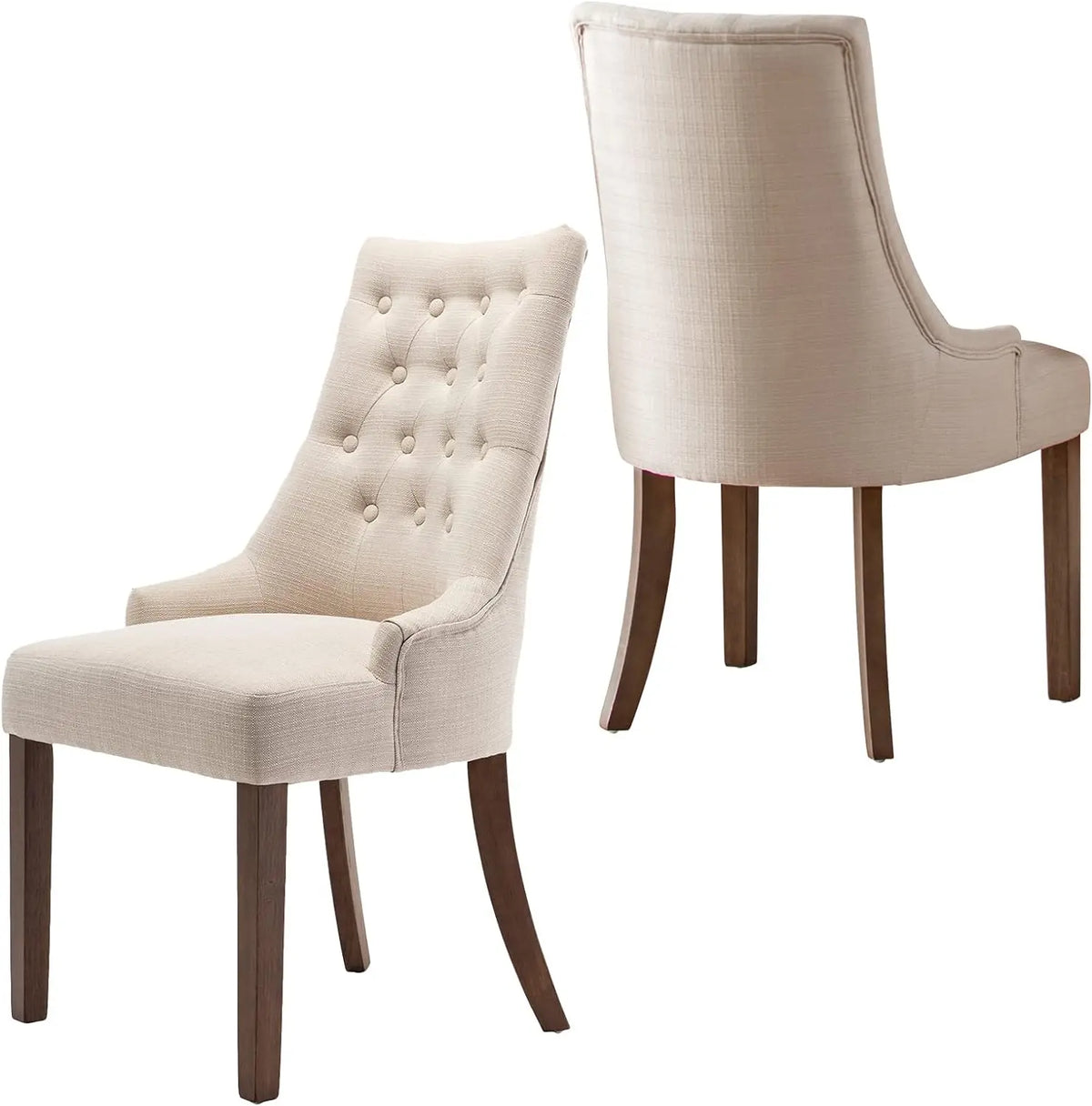 Wingback Upholstered Dining Chair 4-pc Set, Fabric Side Chair with Tufted Buttons - Farefe