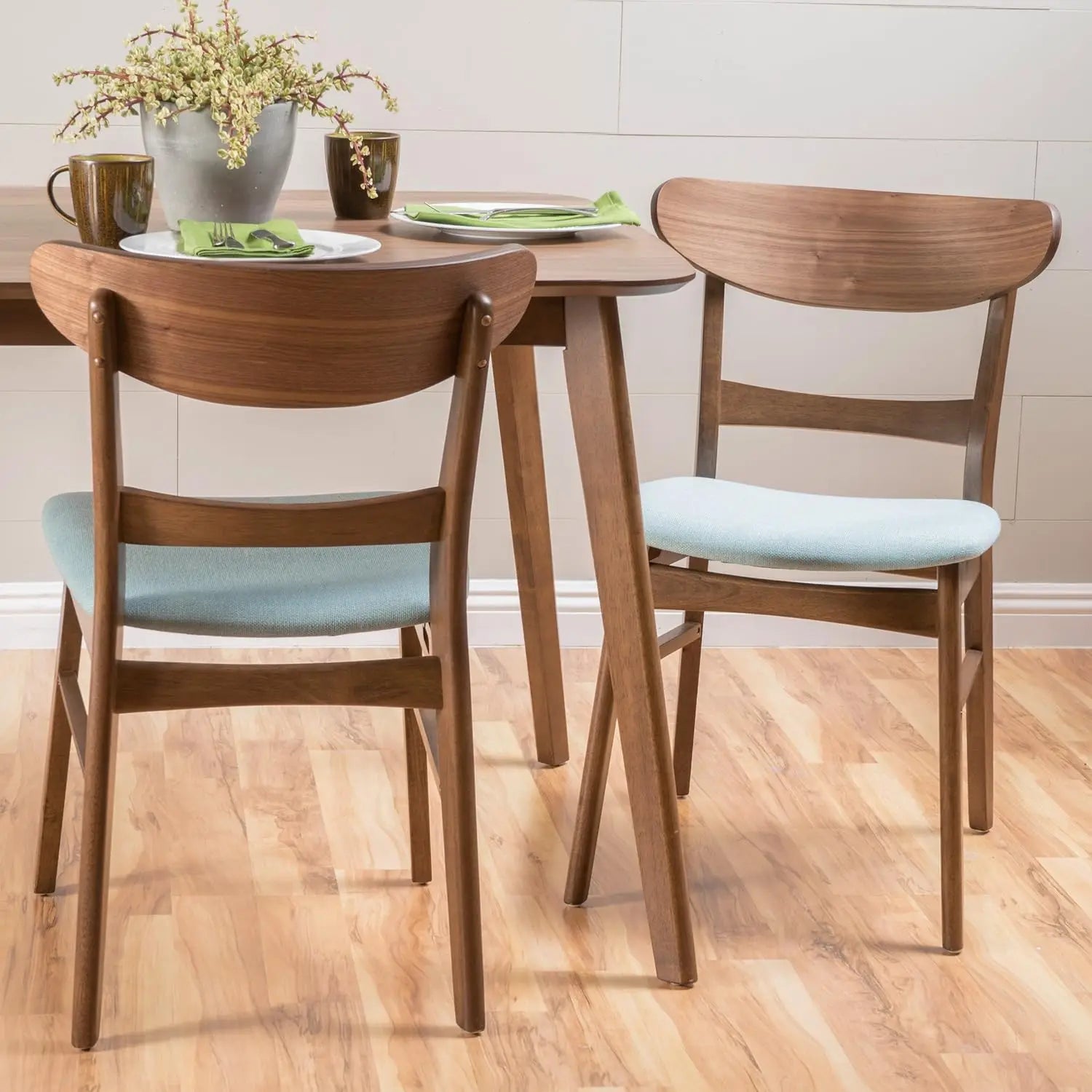 Christopher Knight Home Idalia Dining Chairs, 2-Pc Set, Light Beige/Oak Finish - Farefe