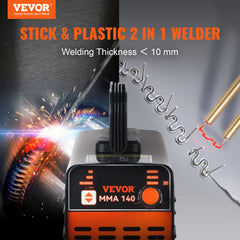 VEVOR Mini Stick Welder 140Amp Plastic ARC MMA Welder Machine 110/220V Arc Force Anti-Stick Plastic Welding Repair Kit for Car - Farefe