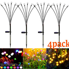 12Pack Outdoor LED Solar Lights - Waterproof Starburst Solar Firefly Lights - Lawn Lamp for Path Landscape Decorative - Farefe